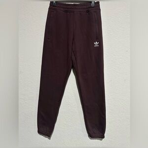 Adidas Burgundy Joggers with Trefoil Logo